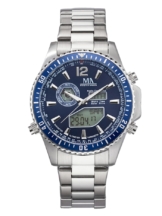 Herren-Funk-Solar-Uhr Chronograph Meister Anker Silberfarben
