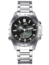 Herren-Funk-Solar-Uhr Chronograph Meister Anker Silberfarben