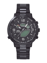 Herrenuhr-Funk-Solar-Chronograph Meister Anker Schwarz