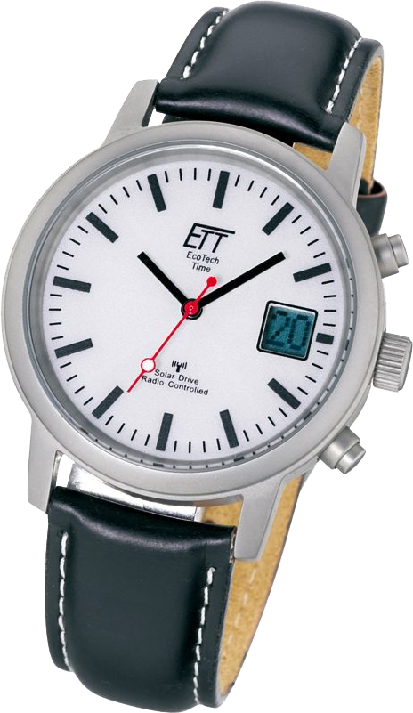Eco Tech Time (ETT) EGS-11185-11L | Herren-Armbanduhr | Analog |  Funk-Solaruhr (RADIO CONTROLLED & SOLAR DRIVE)